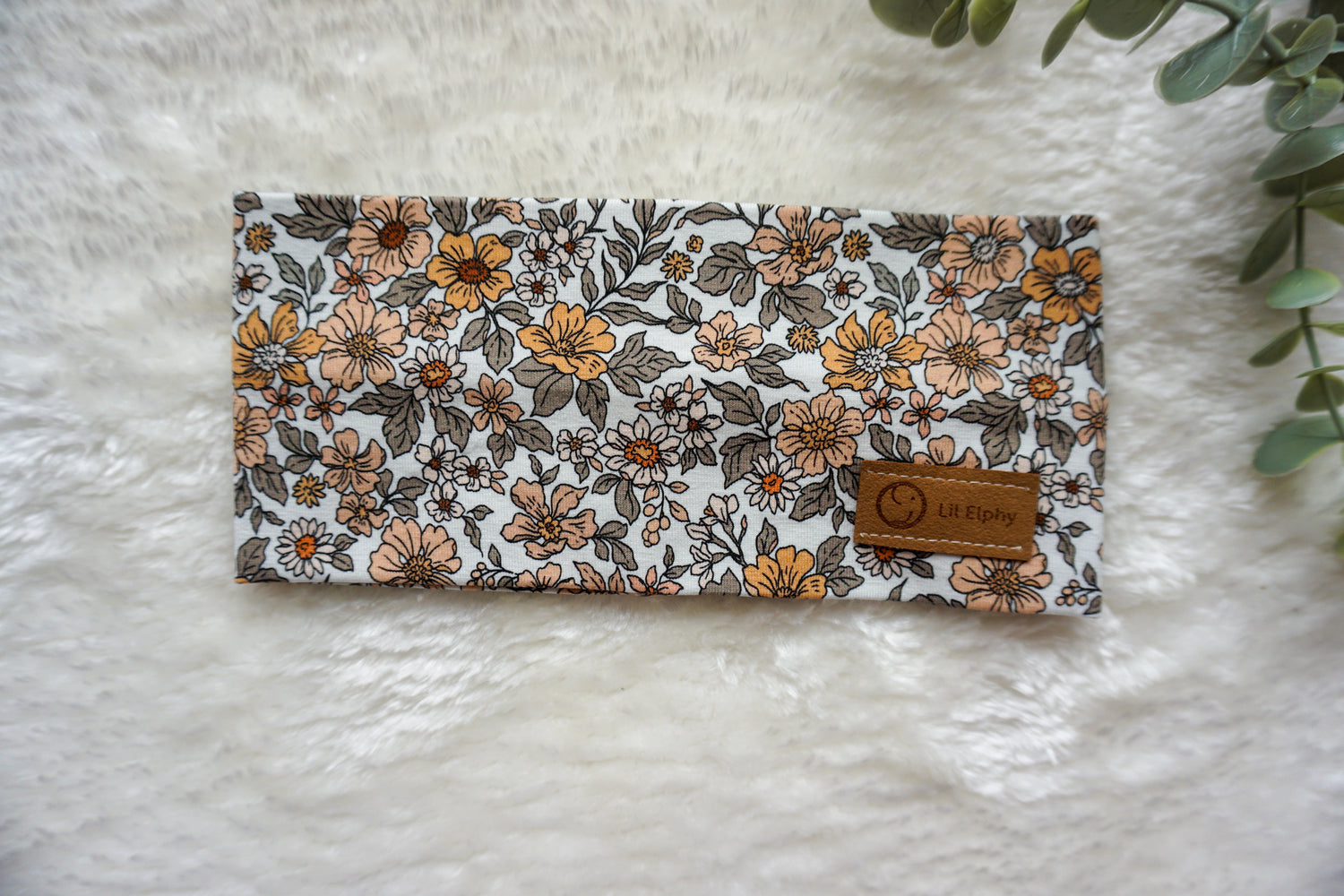 Naglavni trak – bež cvetje