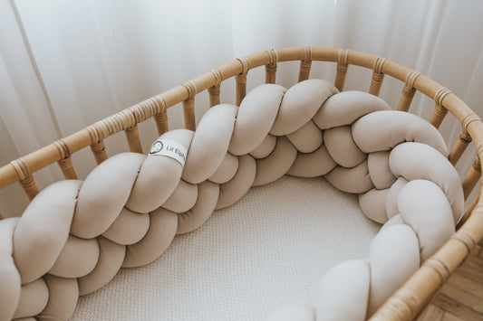 Obposteljna obroba pletenica – bež