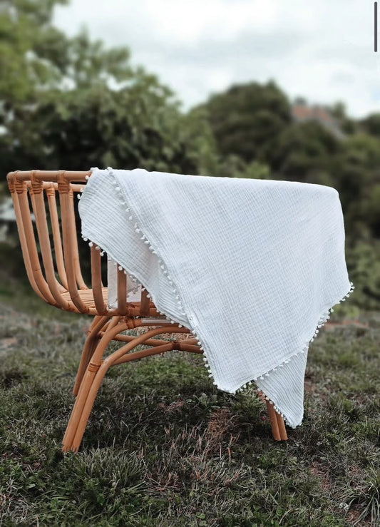 Muslin poletna odejica – bela