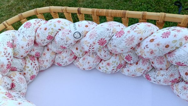 Obposteljna obroba pletenica – vzorec cvetje