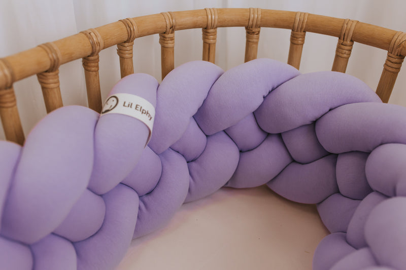 Obposteljna obroba pletenica – lila