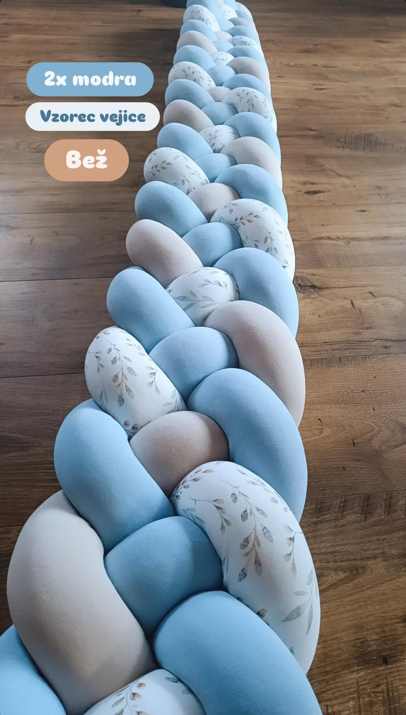 Obposteljna obroba pletenica – večbarvna kombinacija