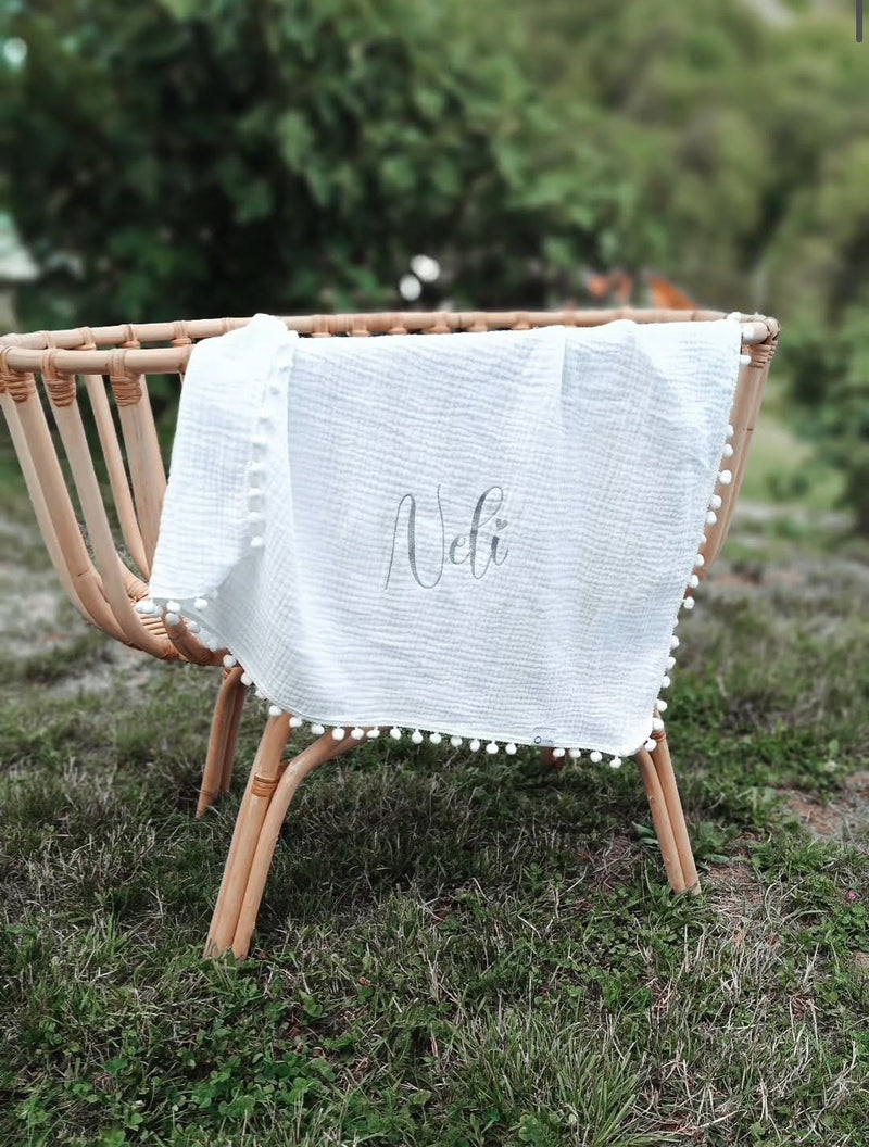 Muslin poletna odejica – bela