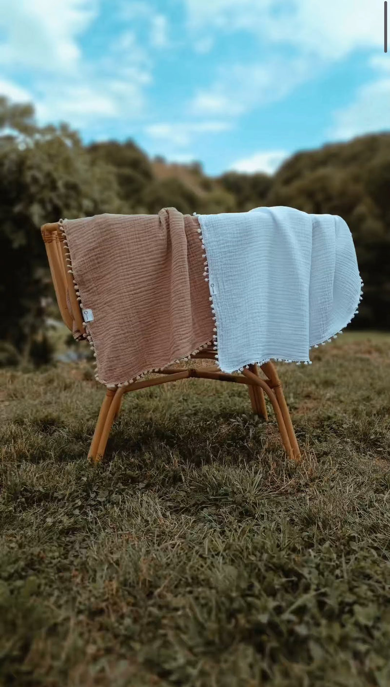 Muslin poletna odejica – bela