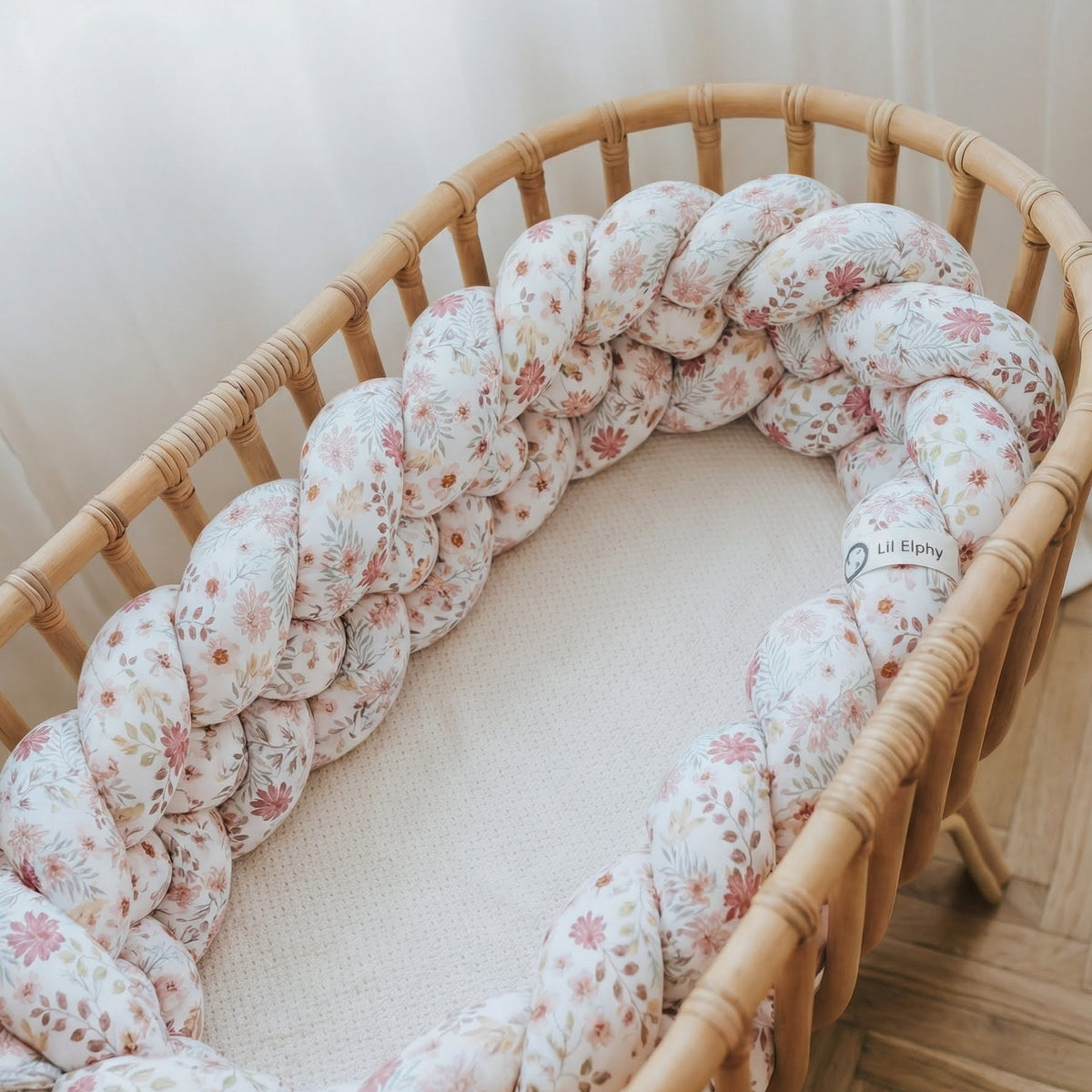 Obposteljna obroba pletenica – vzorec cvetje